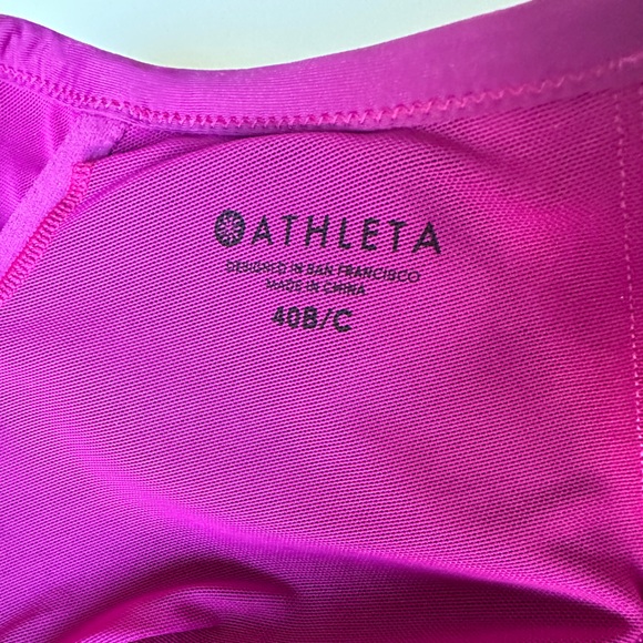 Athleta Women’s Twist Up Tankini Tank Top Swim Fuchsia color‎  chest size 40 B/C - Picture 9 of 12